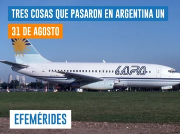 efemérides 31 de agosto Argentina accidente vuelo LAPA