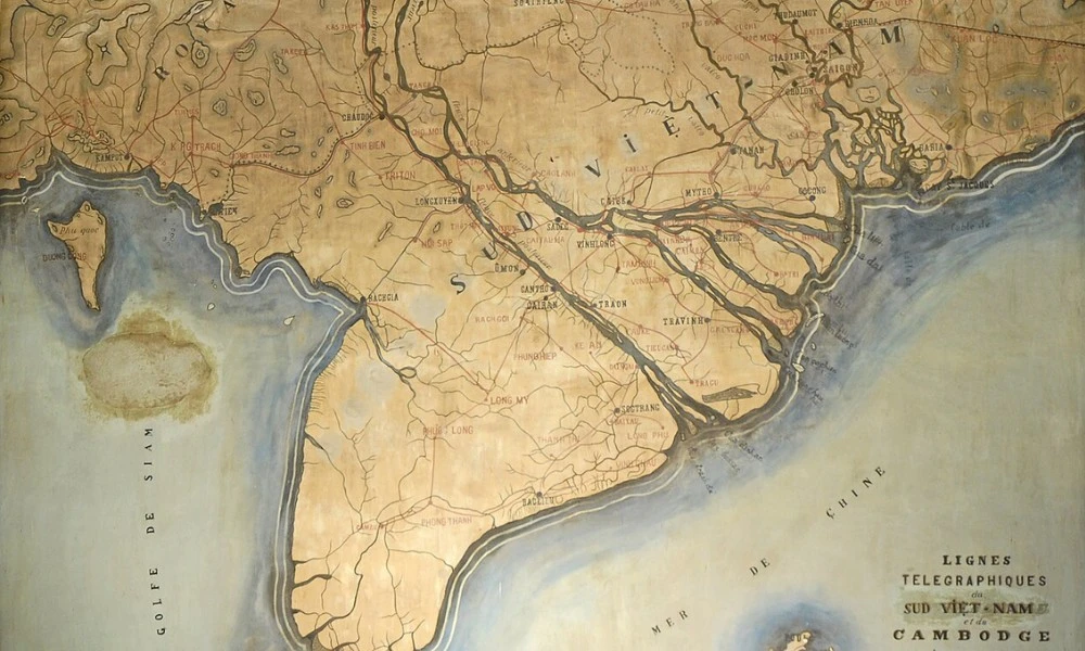 mapa de la Cochinchina en Asia