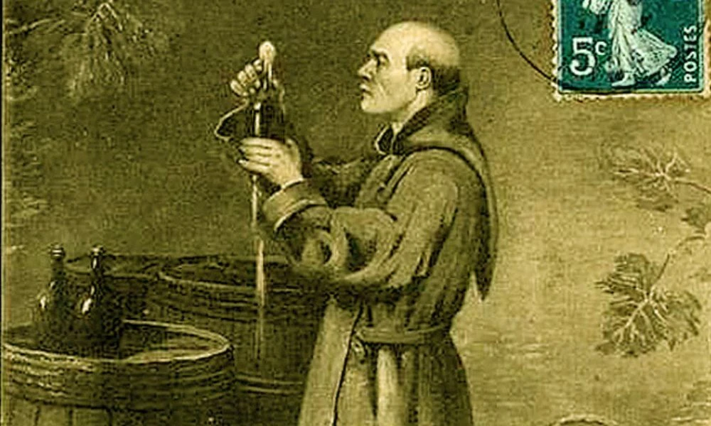 Aspecto de Dom Pierre Pérignon, el inventor del champán.