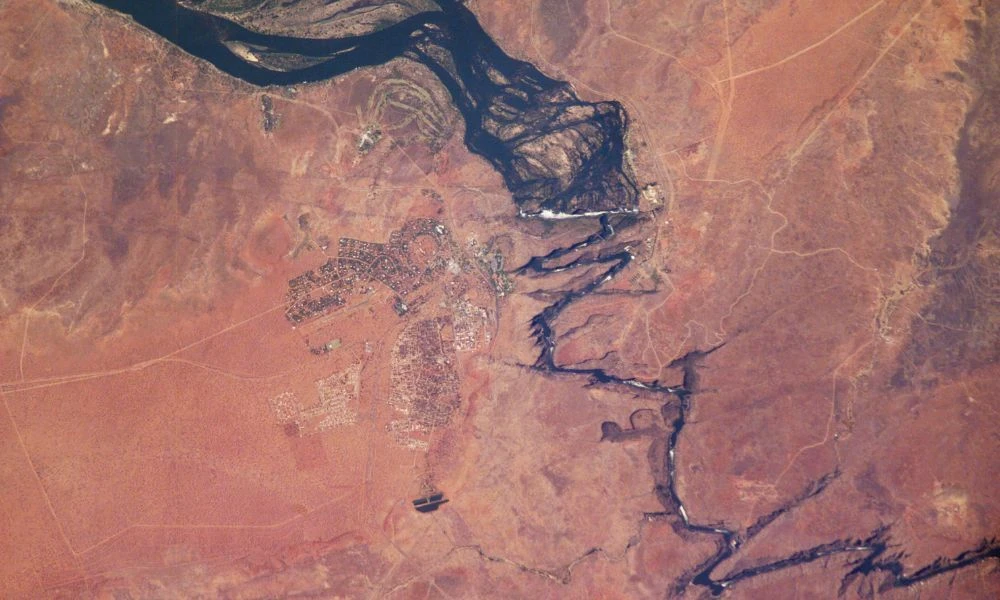 Imagen satelital del río Zambeze.