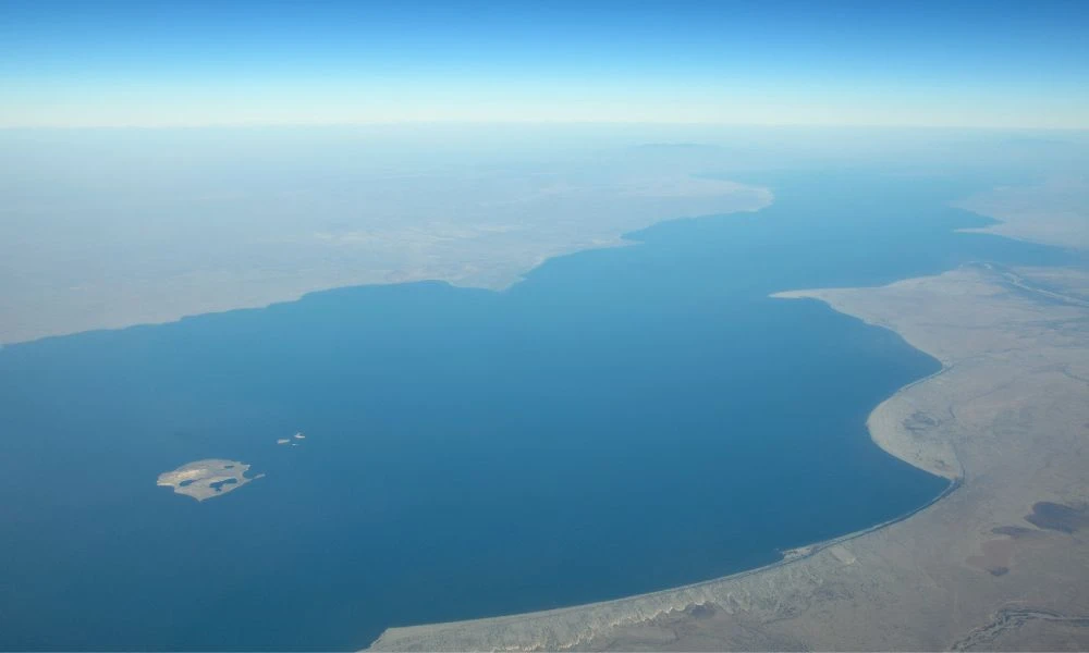 Vista aérea del lago Turkana.