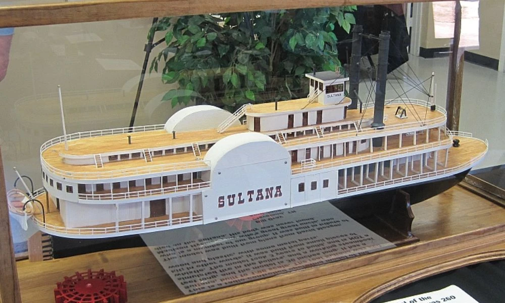 Maqueta del SS Sultana, protagonista del mayor desastre marítimo en la historia de Estados Unidos.