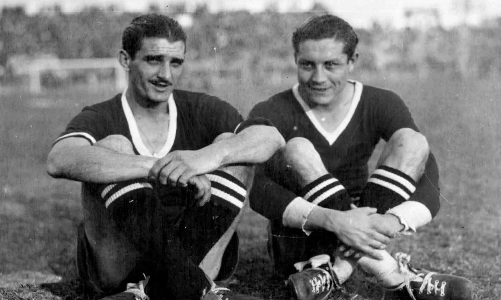 Vicente de la Mata y Arsenio Erico, compañeros de equipo en Independiente.