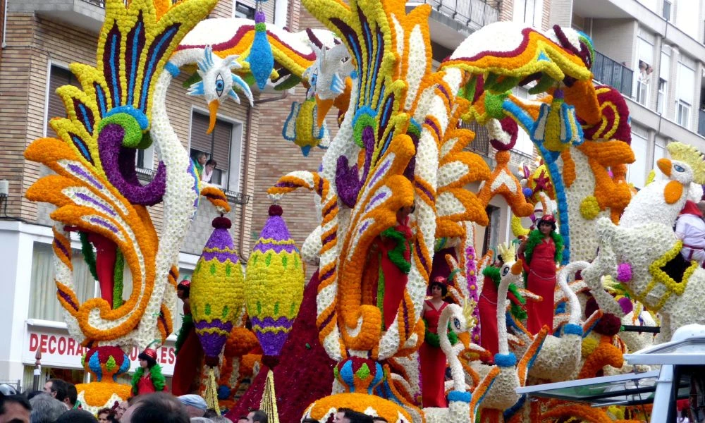 Carroza de la Batalla de Flores de Laredo, España.