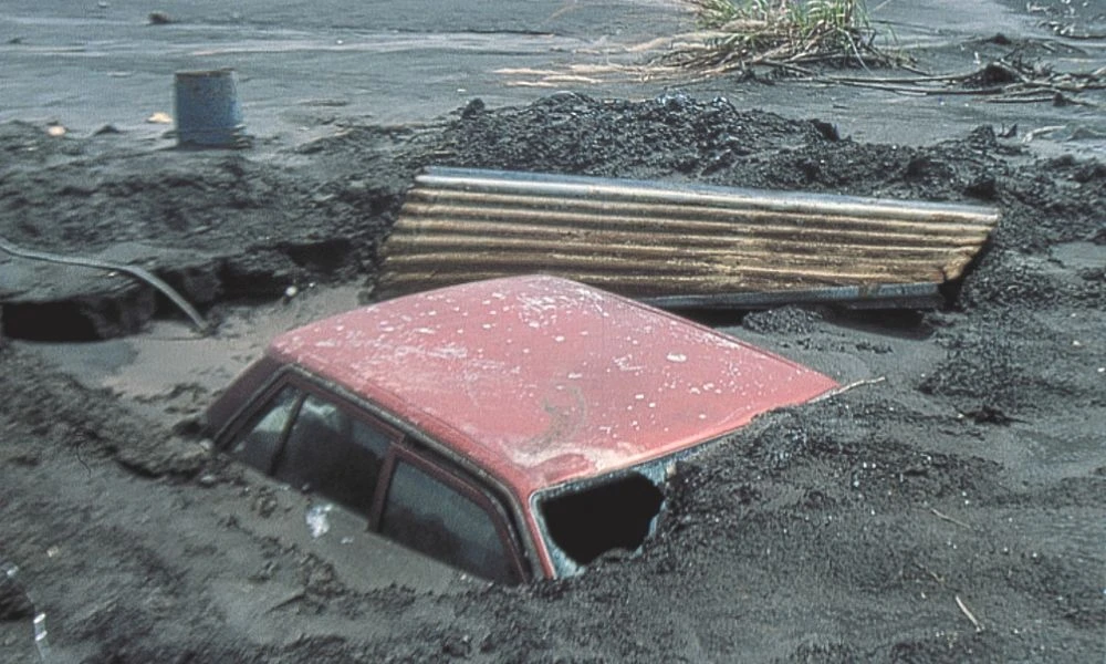 Rabaul luego de la eurpción.
