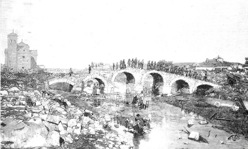 El pueblo de Consuegra luego de la inundación de 1891.