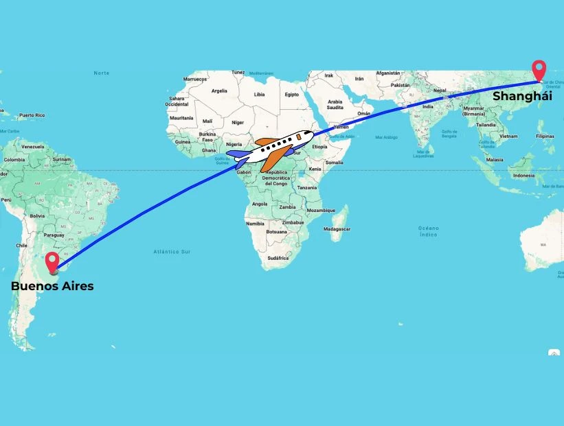 El vuelo directo más largo del mundo unirá Shanghái con Buenos Aires