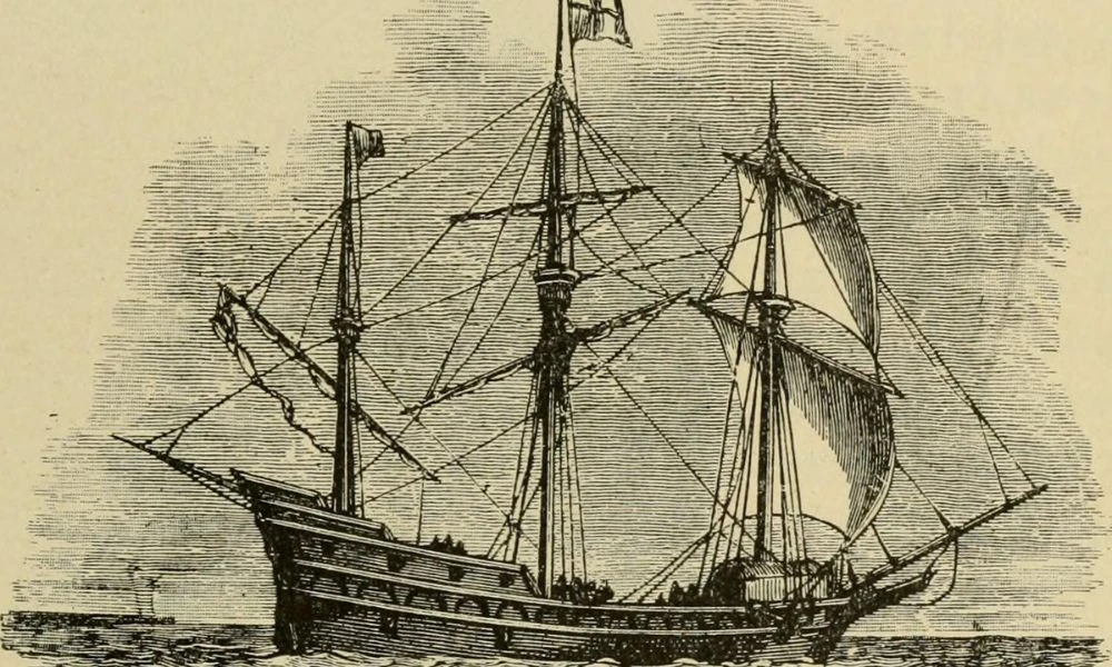 Dibujo del aspecto original del Golden Hind.