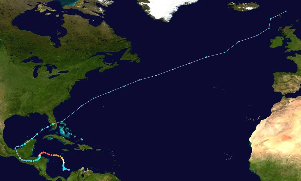 Recorrido que realizó el huracán más mortífero de América Central.