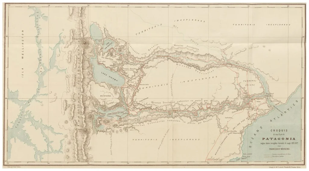 Mapa de la Patagonia de 1879