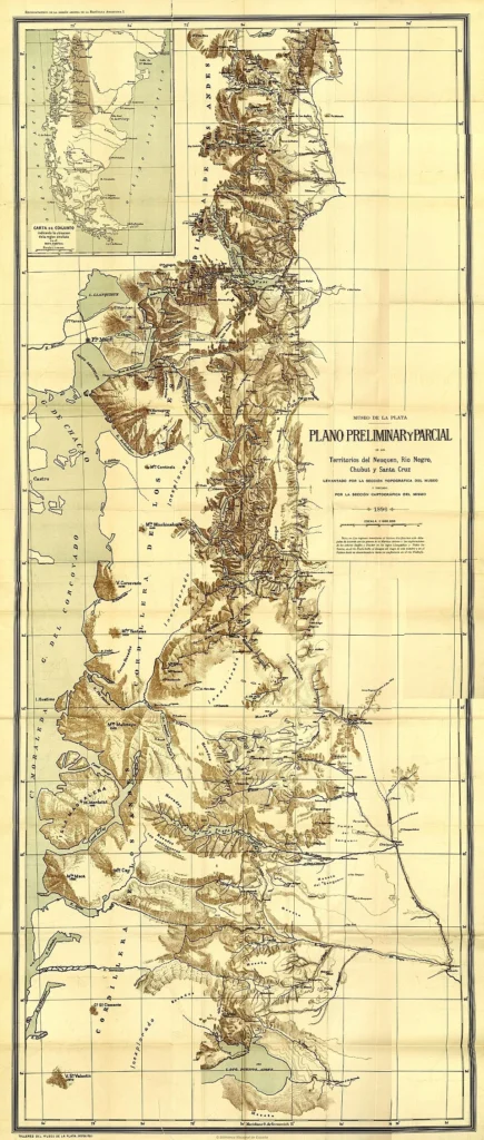 Mapa de la Patagonia elaborado por Perito Moreno