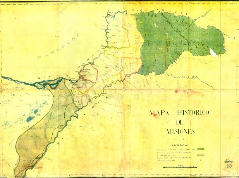 Mapa antiguo de Misiones
