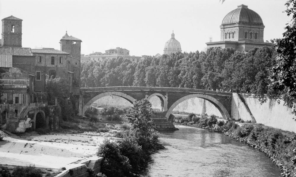 La isla Tiberina en el pasado.