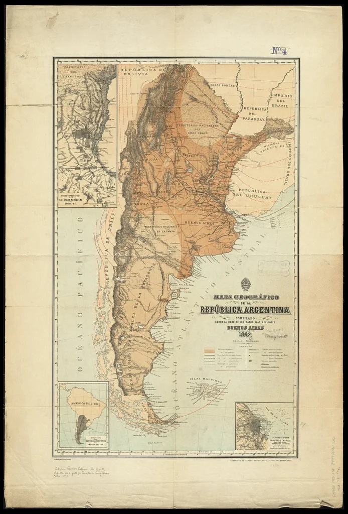 mapa de argentina del siglo xix