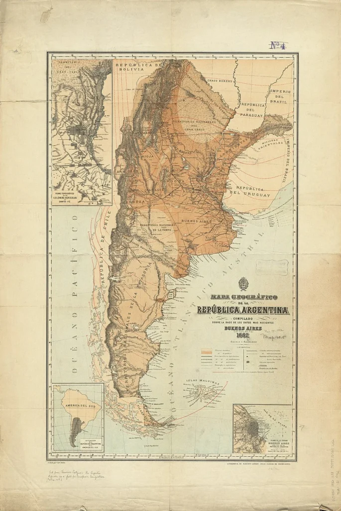 mapa de argentina del siglo xix