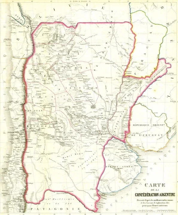 Confederación Argentina: así hubiera quedado el país si mantenía los límites de un mapa de 1858