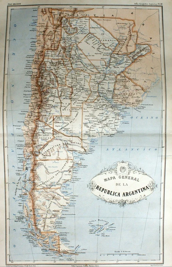 ¿Cómo se veía Argentina en el siglo XIX? Un mapa de 1887 lo muestra