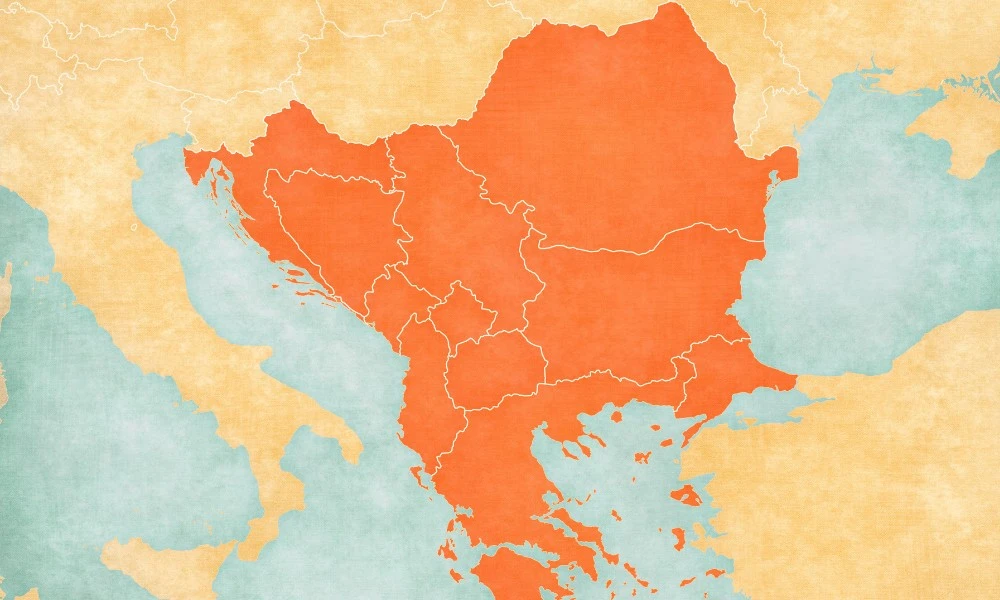 Mapa de los países balcánicos