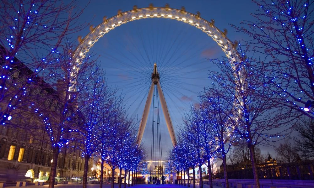El London Eye de noche.