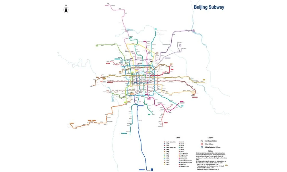 Mapa del Metro de Pekín.
