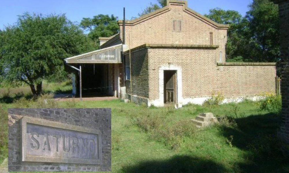 Restos de la estación Saturno en la provincia de Buenos Aires.