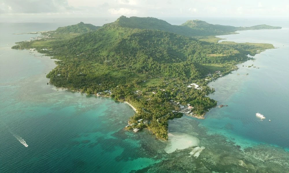 Vista aérea a la isla.