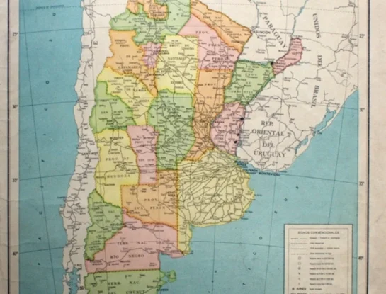 Mapa de Argentina: el documento histórico de 1954 que muestra el cambio de nombre de las provincias Presidente Perón y Eva Perón