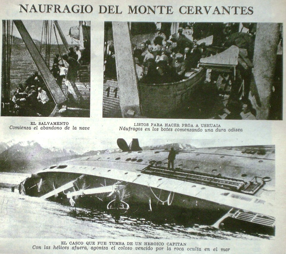 Monte Cervantes: el "Titanic argentino" que se hundió dos veces en el fin del mundo y cuyo capitán desapareció sin dejar rastro
