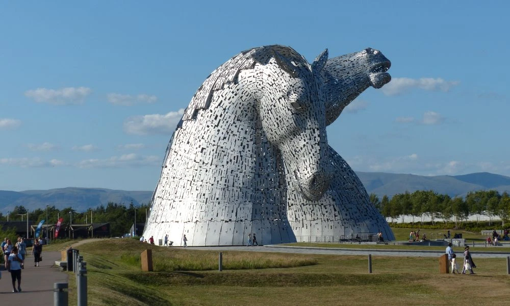Vista a The Kelpies.