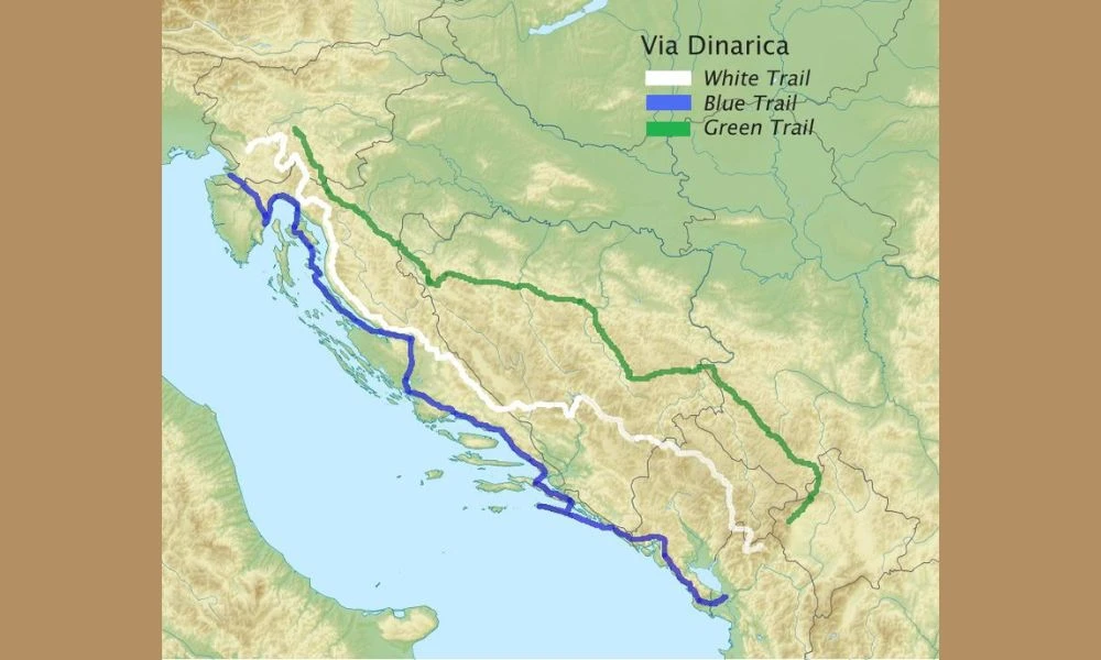 Recorridos de la Vía Dinarica.