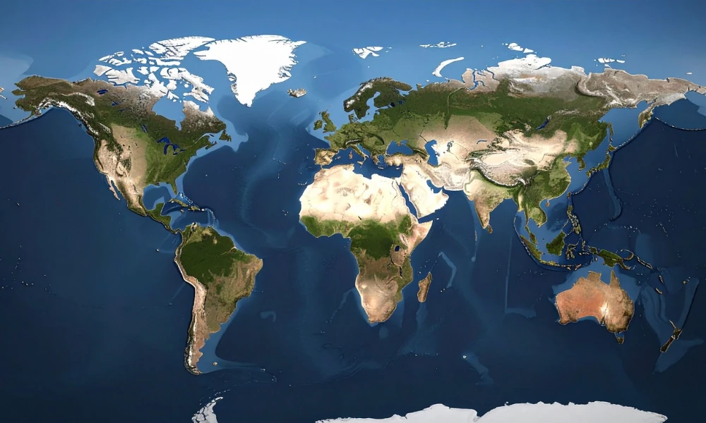 África el único continente de la Tierra en cuatro hemisferios