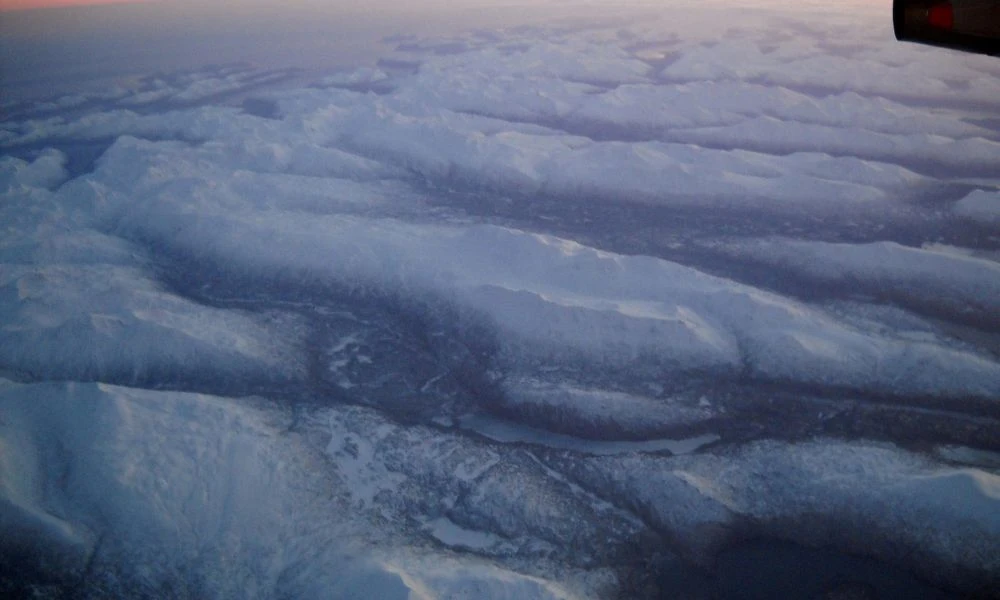 Las Islas Aleutianas desde el aire.