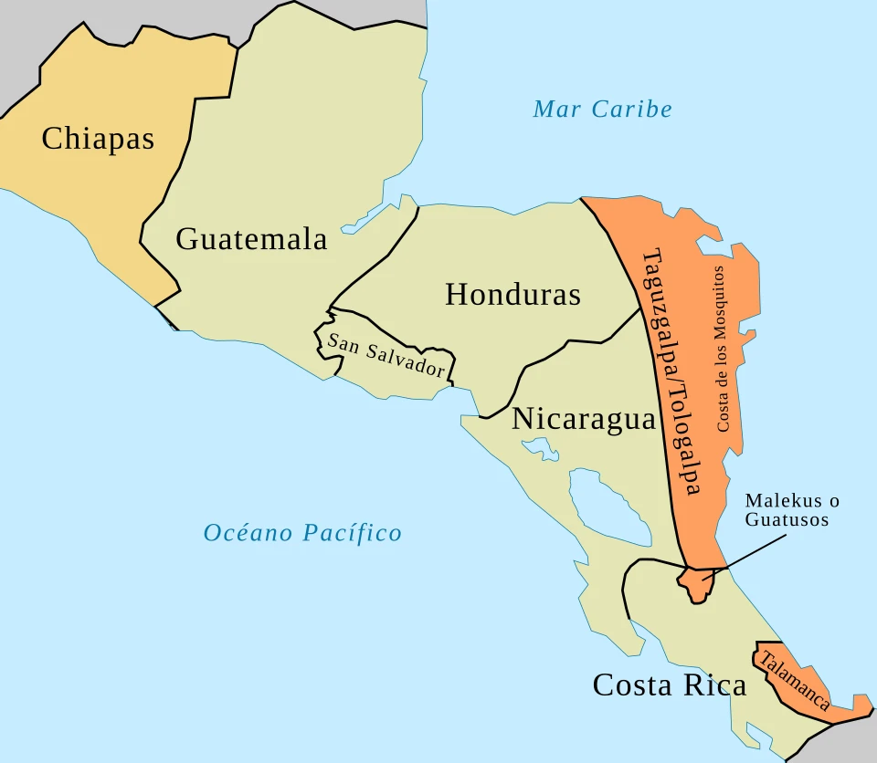 mapa de la República Federal de Centroamérica