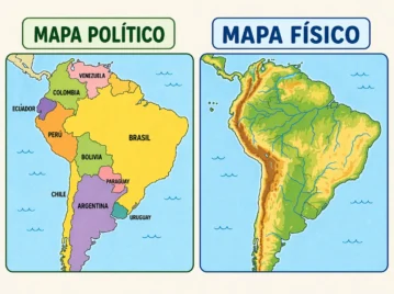 Mapa político y físico: diferencias y ejemplos para diferenciarlos