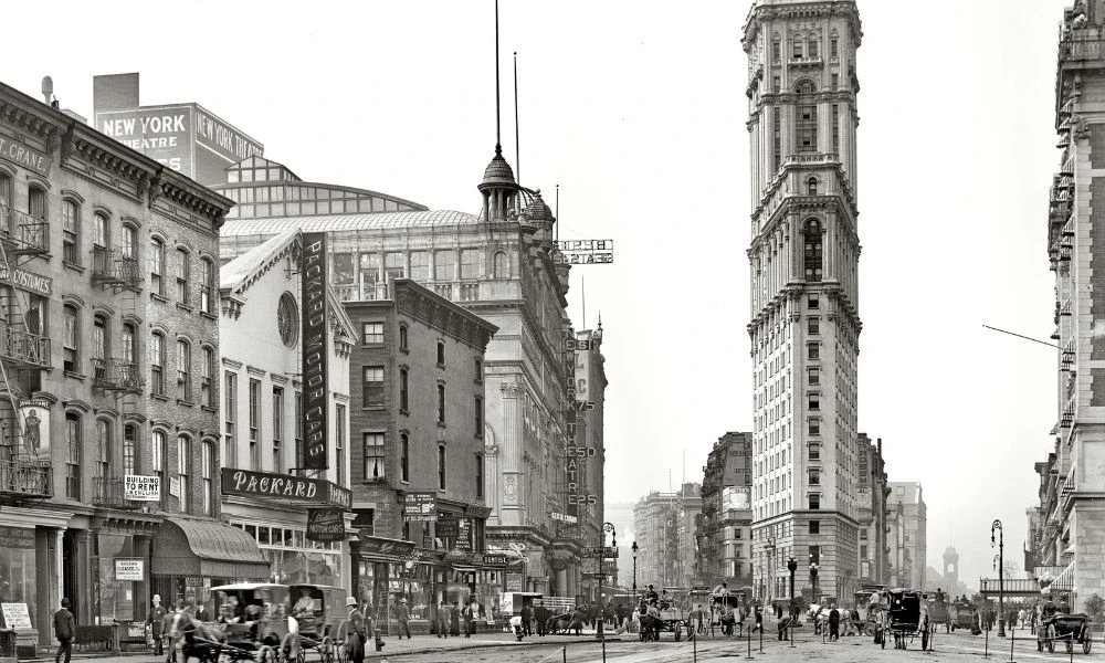 Foto antigua de Times Square.