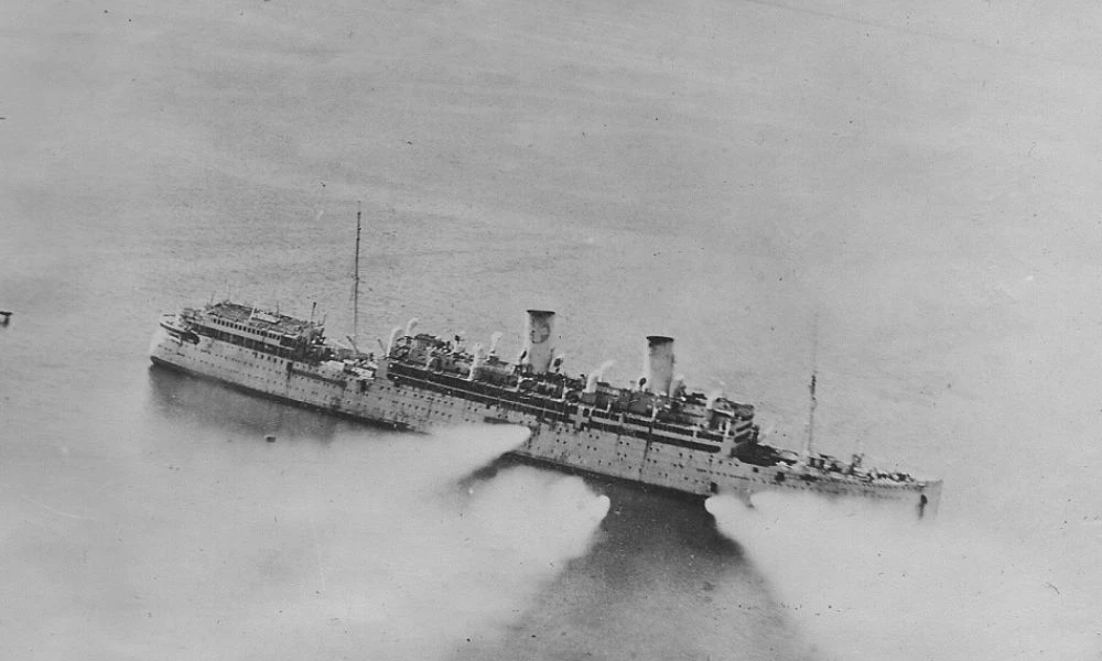 Hundimiento del barco.