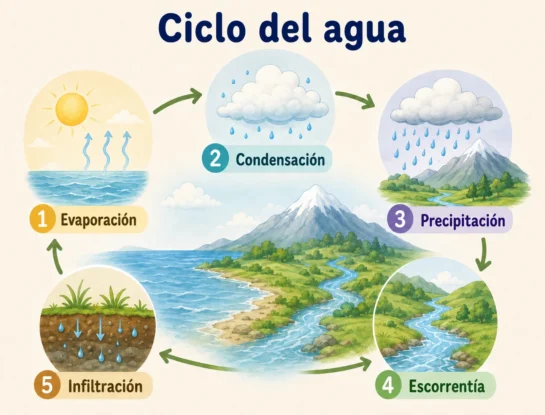¿Cómo es el ciclo del agua? Explicación paso a paso
