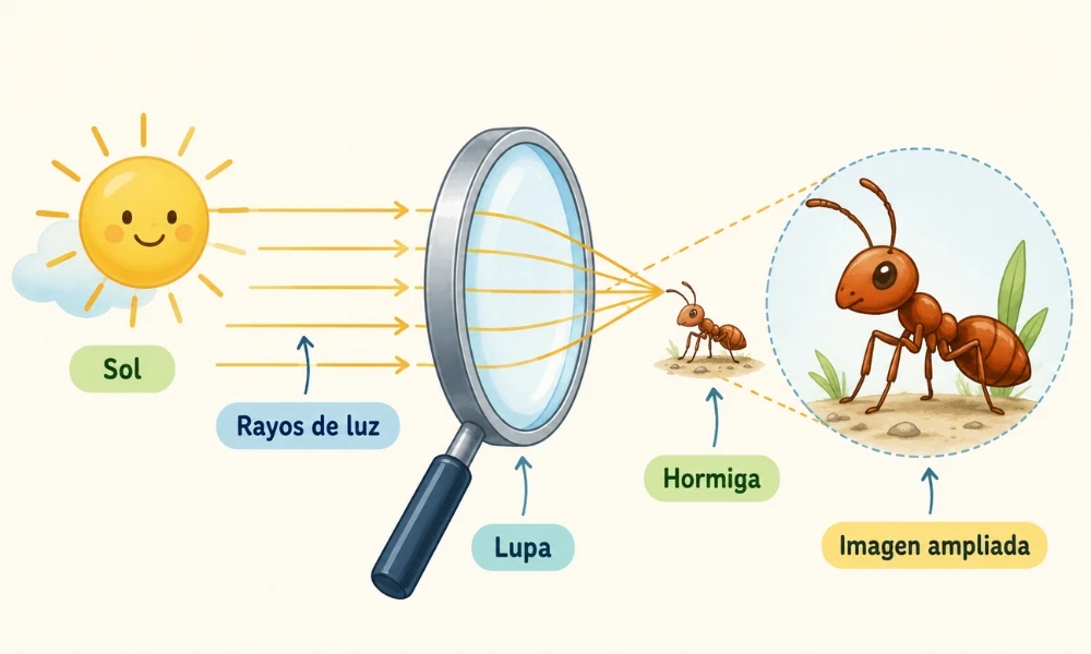 Cómo funciona una lupa y por qué agranda los objetos