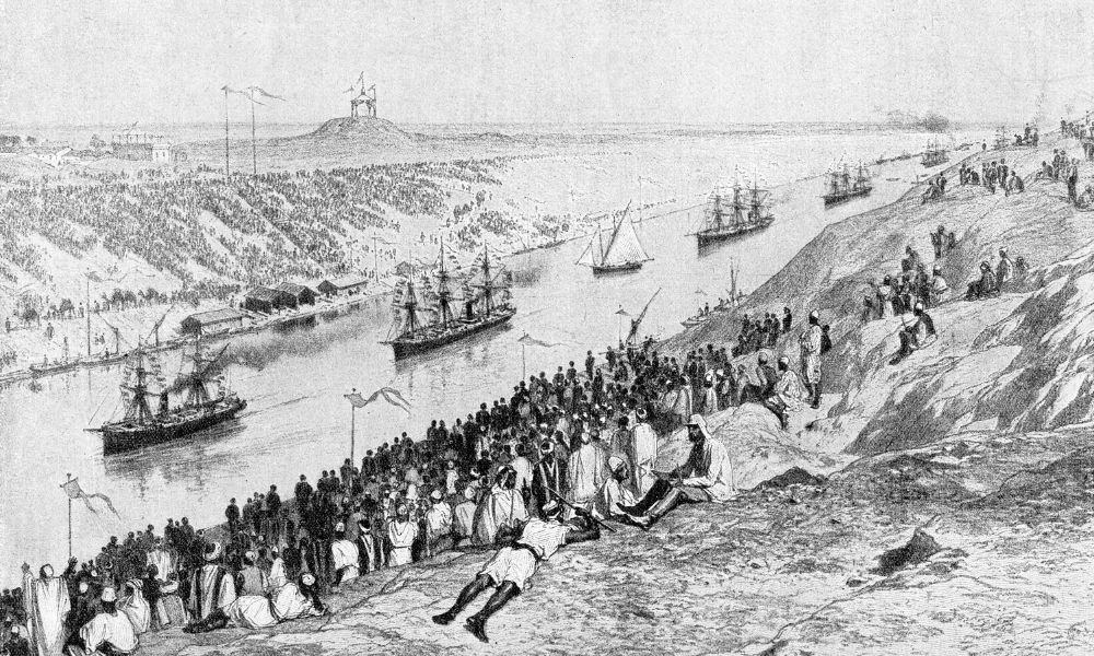 Foto antigua del Canal de Suez.