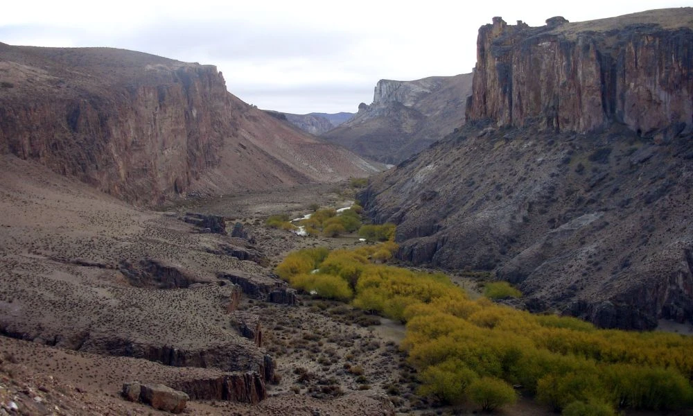 Vistas al río Pinturas .