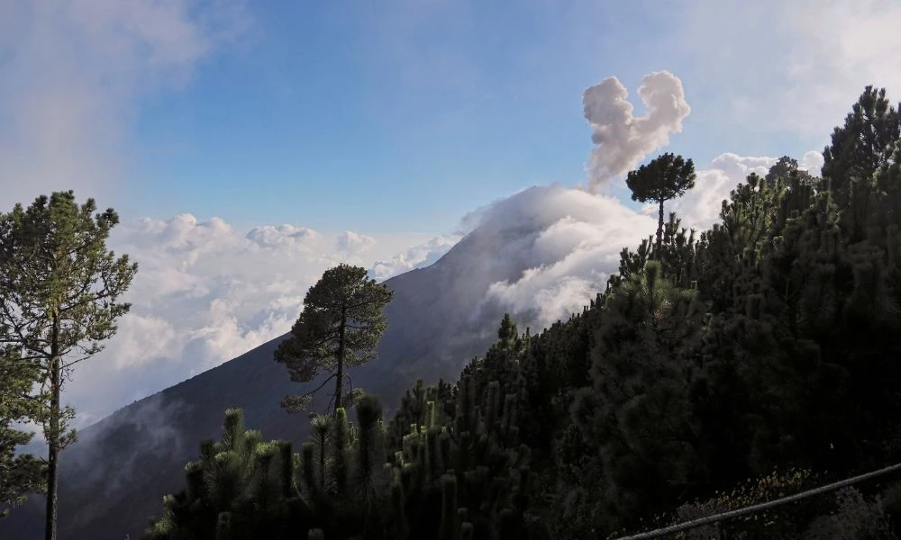 El Volcán de Fuego en actividad.