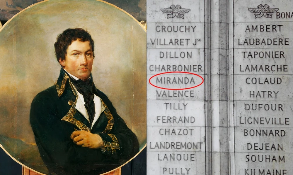 Francisco de Miranda en el Arco del Triunfo