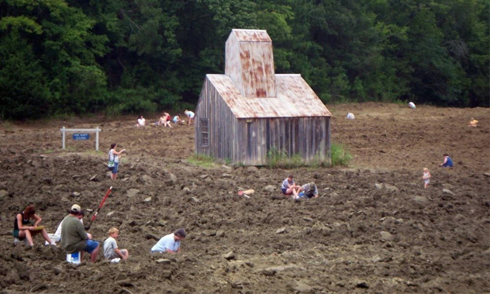Turistas en Crater of Diamonds State Park.