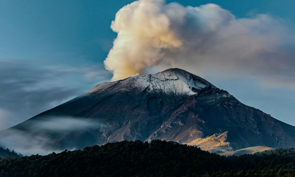 Un volcán activo.
