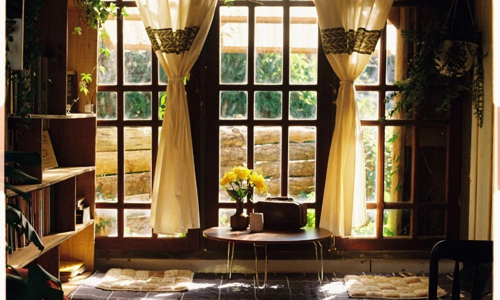 Ventana de vidrio.