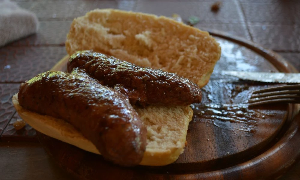 Aspecto del choripán argentino.