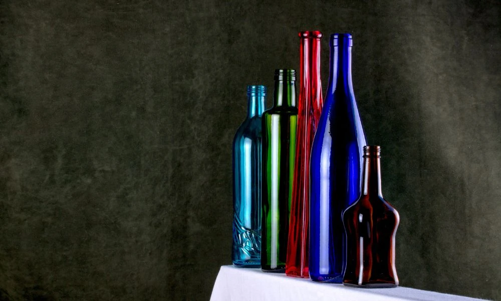 Botellas de colores.