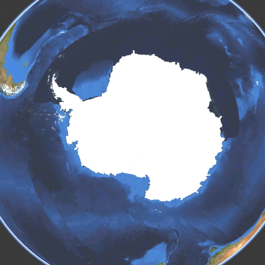 imagen satelital de la Antártida