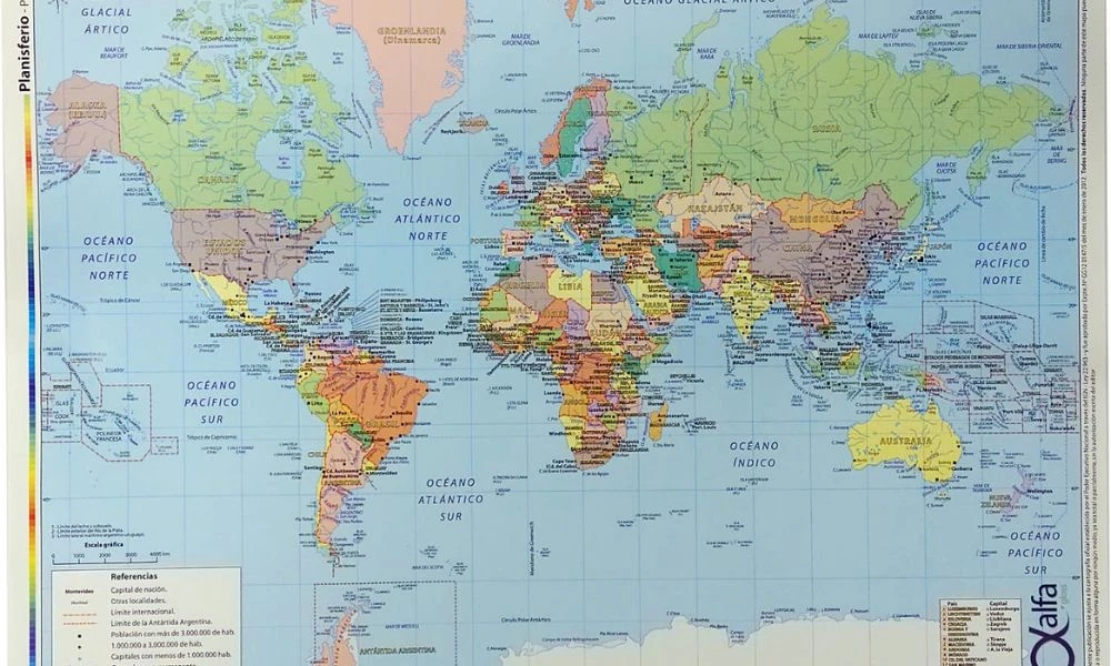 Mapa con Groenlandia.