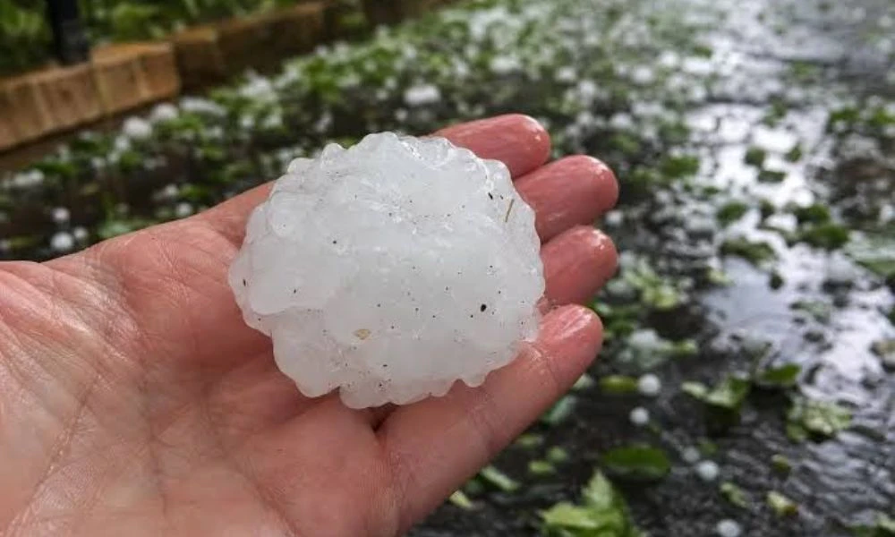 Granizo enorme.